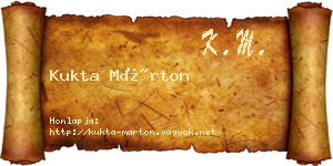 Kukta Márton névjegykártya